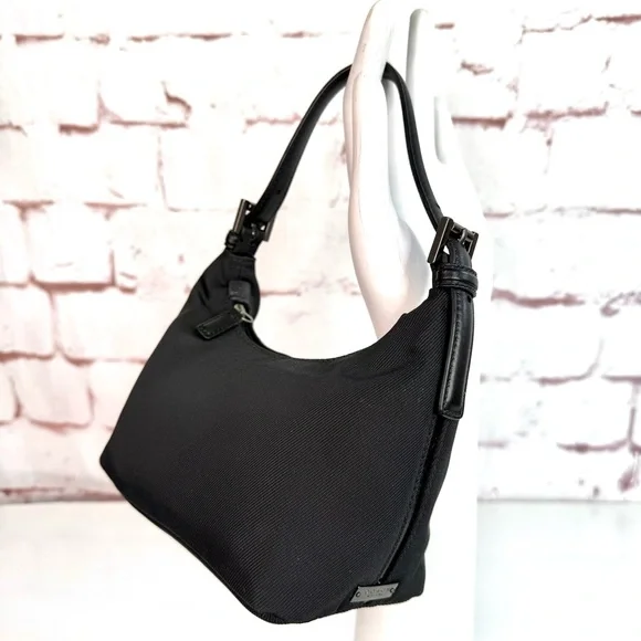 COACH Y2K 6.5”x4” Leather Trim Black Nylon Pewter Hardware Lightweight Mini Bag - Picture 12 of 14